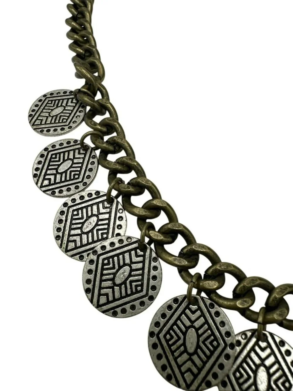 Medallion Necklace Statement Mandala Circles 27